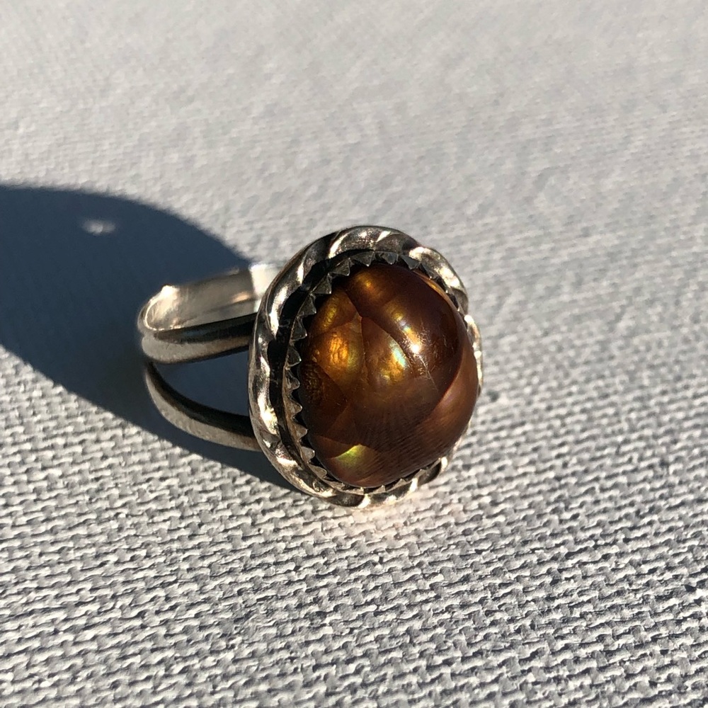 Sterling Fire Agate Ring